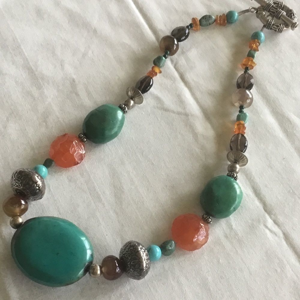 NWOT. Sterling Silver Natural Turquoise Necklace